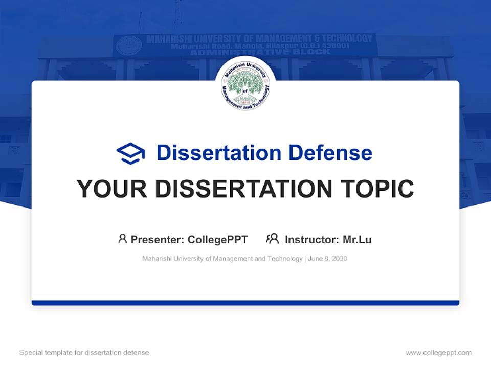 Maharishi University of Management and Technology Graduation Thesis Defense PPT Template4:3 ratio PPT effect preview image7