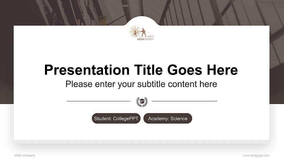 MGM University National Scholarship Defense PPT Template16:9 ratio PPT effect preview image
