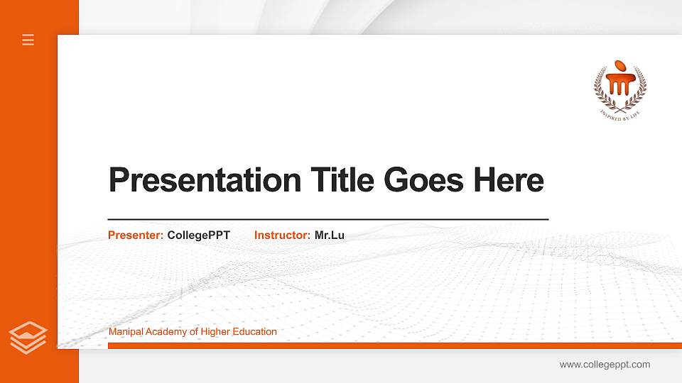 Manipal Academy of Higher Education Thesis Proposal/Graduation Defense PPT Template16:9 ratio PPT effect preview image1