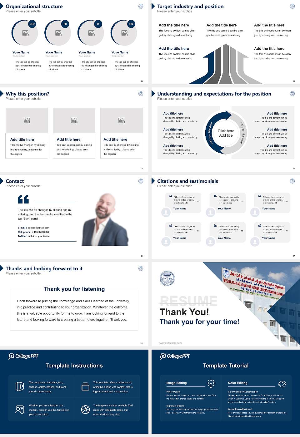 Meenakshi Academy of Higher Education and Research Resume PPT Template16:9 ratio PPT effect preview image4