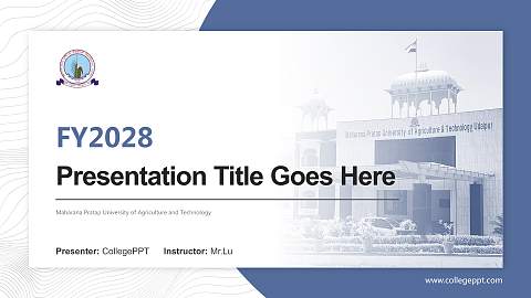 Maharana Pratap University of Agriculture and Technology Academic Presentation/Research Findings Report PPT Template