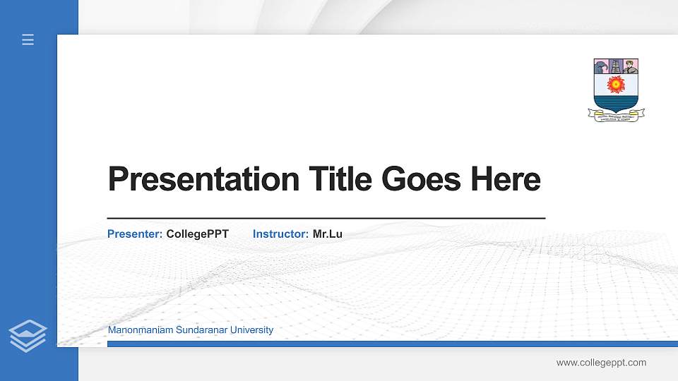 Manonmaniam Sundaranar University Thesis Proposal/Graduation Defense PPT Template16:9 ratio PPT effect preview image