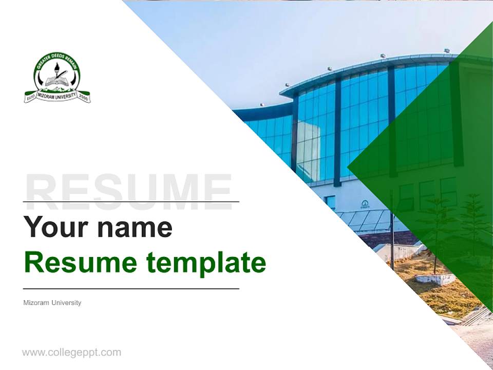 Mizoram University Resume PPT Template4:3 ratio PPT effect preview image5