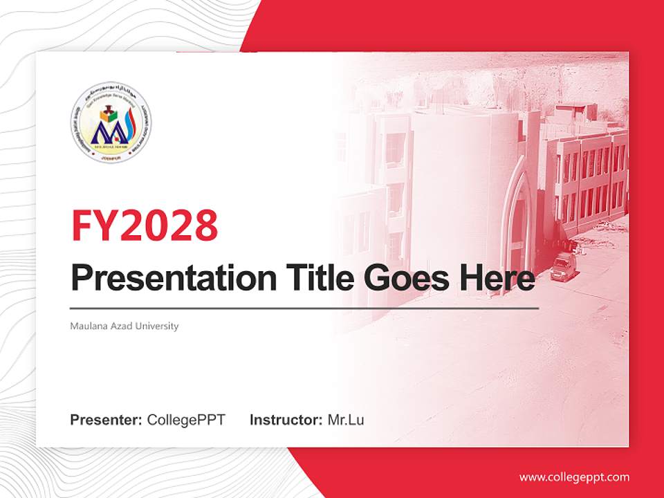 Maulana Azad University Academic Presentation/Research Findings Report PPT Template4:3 ratio PPT effect preview image5