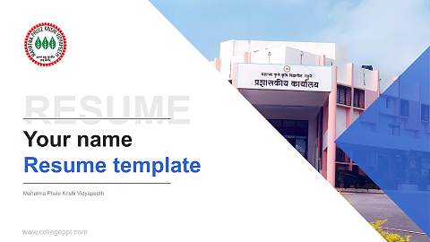 Mahatma Phule Krishi Vidyapeeth Resume PPT Template