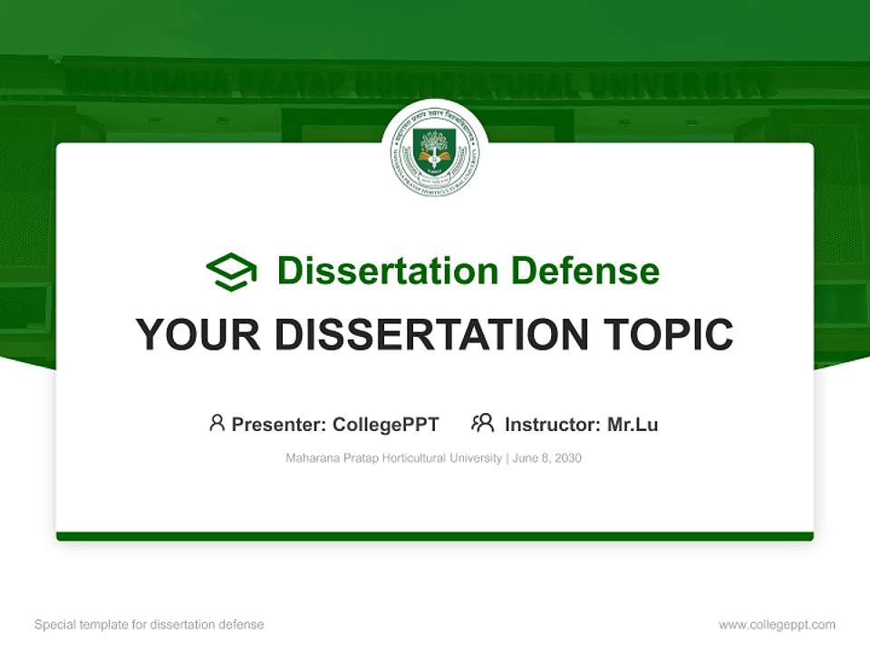 Maharana Pratap Horticultural University Graduation Thesis Defense PPT Template4:3 ratio PPT effect preview image7