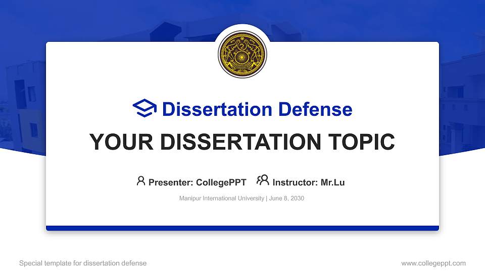 Manipur International University Graduation Thesis Defense PPT Template16:9 ratio PPT effect preview image1