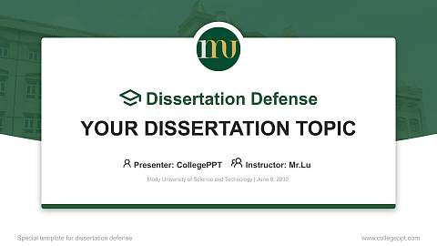 Mody University of Science and Technology Graduation Thesis Defense PPT Template