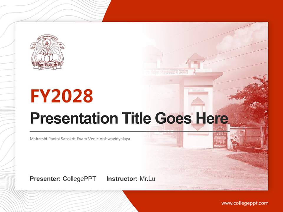 Maharshi Panini Sanskrit Evam Vedic Vishwavidyalaya Academic Presentation/Research Findings Report PPT Template4:3 ratio PPT effect preview image5