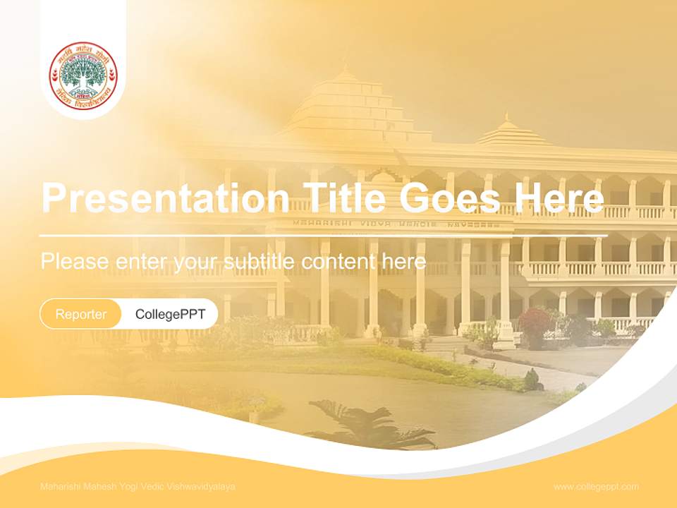 Maharishi Mahesh Yogi Vedic Vishwavidyalaya Lecture Sharing and Networking Event PPT Template4:3 ratio PPT effect preview image4