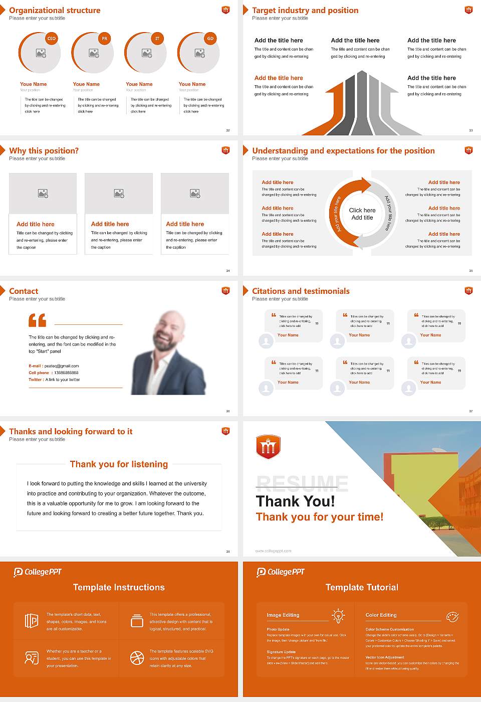 Mandsaur University Resume PPT Template16:9 ratio PPT effect preview image4