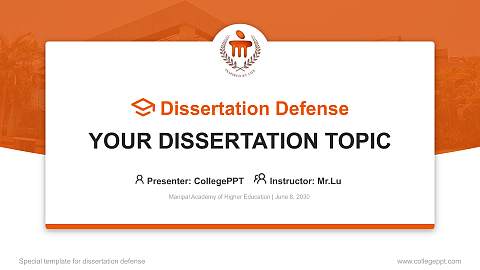 Manipal Academy of Higher Education Graduation Thesis Defense PPT Template