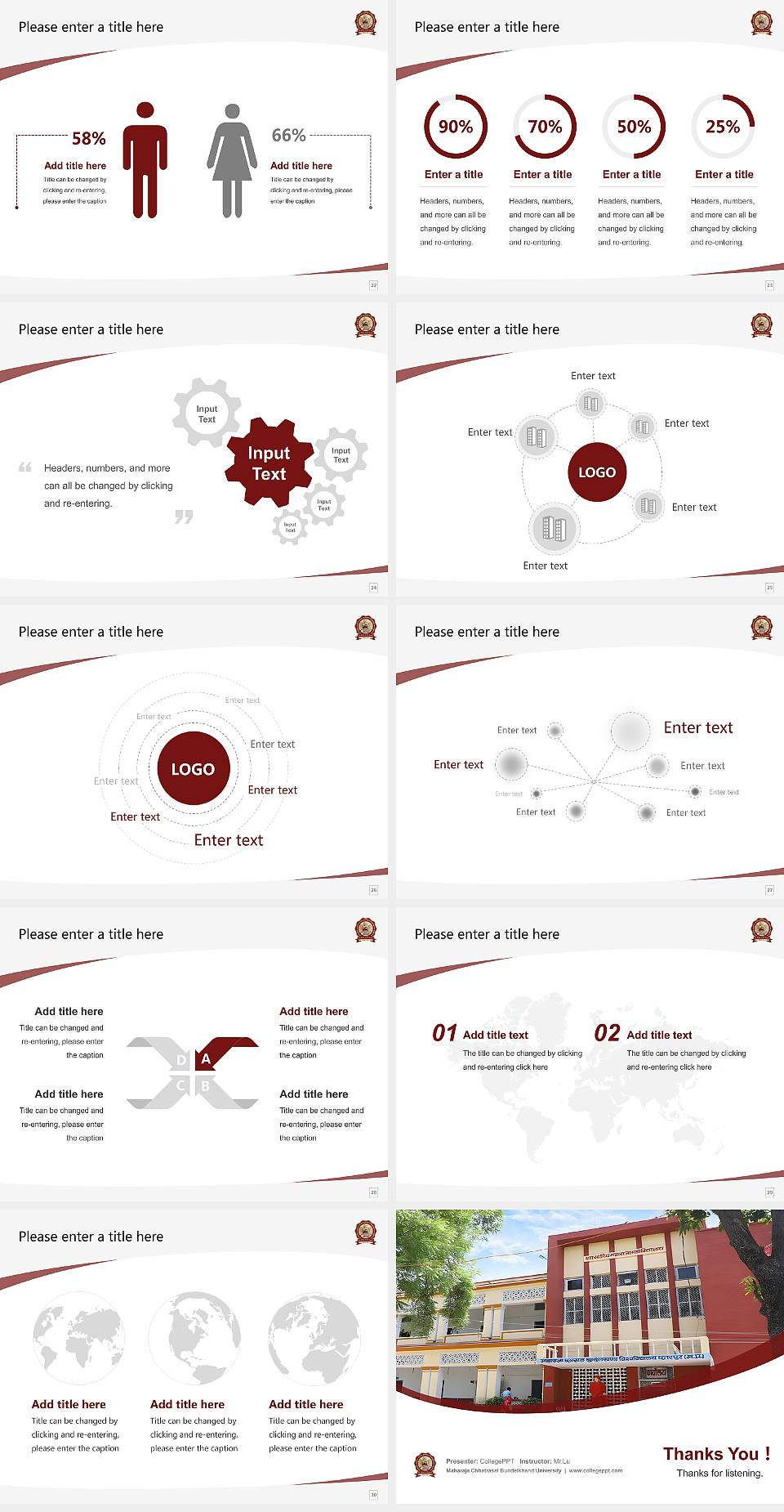 Maharaja Chhatrasal Bundelkhand University Course/Courseware Creation PPT Template4:3 ratio PPT effect preview image4