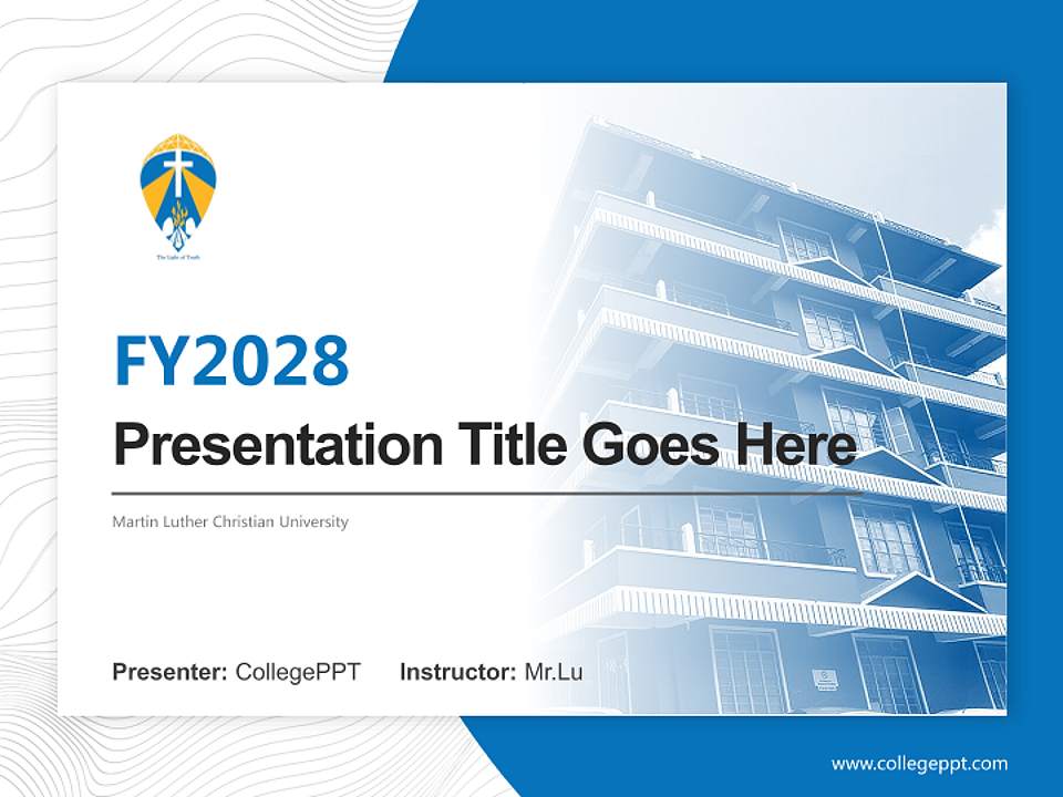 Martin Luther Christian University Academic Presentation/Research Findings Report PPT Template4:3 ratio PPT effect preview image5