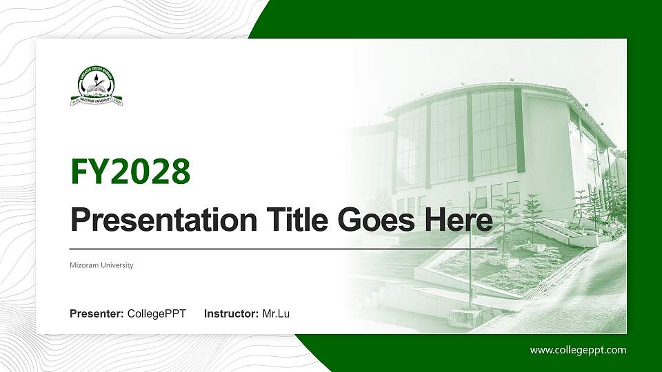 Mizoram University Academic Presentation/Research Findings Report PPT Template16:9 ratio PPT effect preview image