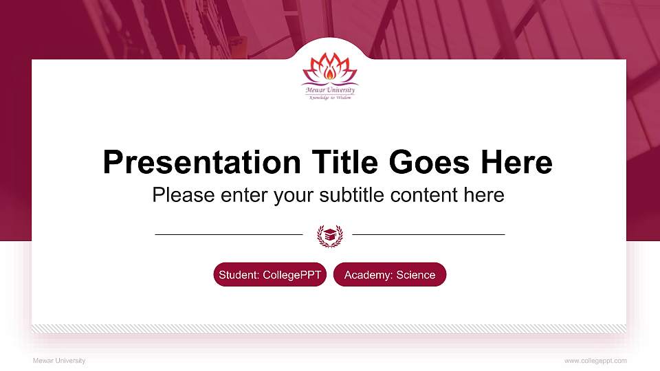 Mewar University National Scholarship Defense PPT Template16:9 ratio PPT effect preview image