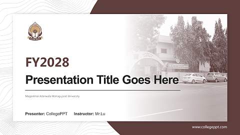 Maganbhai Adenwala Mahagujarat University Academic Presentation/Research Findings Report PPT Template