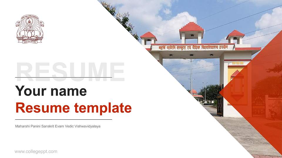 Maharshi Panini Sanskrit Evam Vedic Vishwavidyalaya Resume PPT Template16:9 ratio PPT effect preview image