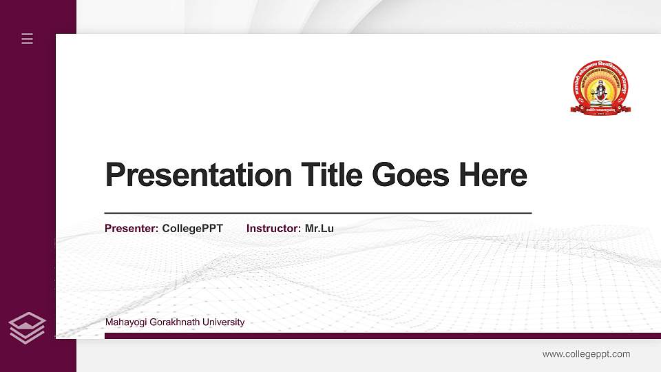 Mahayogi Gorakhnath University Thesis Proposal/Graduation Defense PPT Template16:9 ratio PPT effect preview image