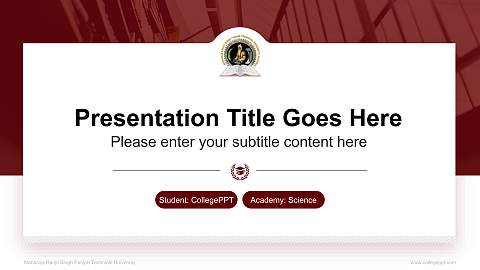 Maharaja Ranjit Singh Punjab Technical University National Scholarship Defense PPT Template