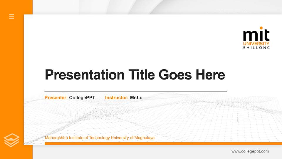 Maharashtra Institute of Technology University of Meghalaya Thesis Proposal/Graduation Defense PPT Template16:9 ratio PPT effect preview image