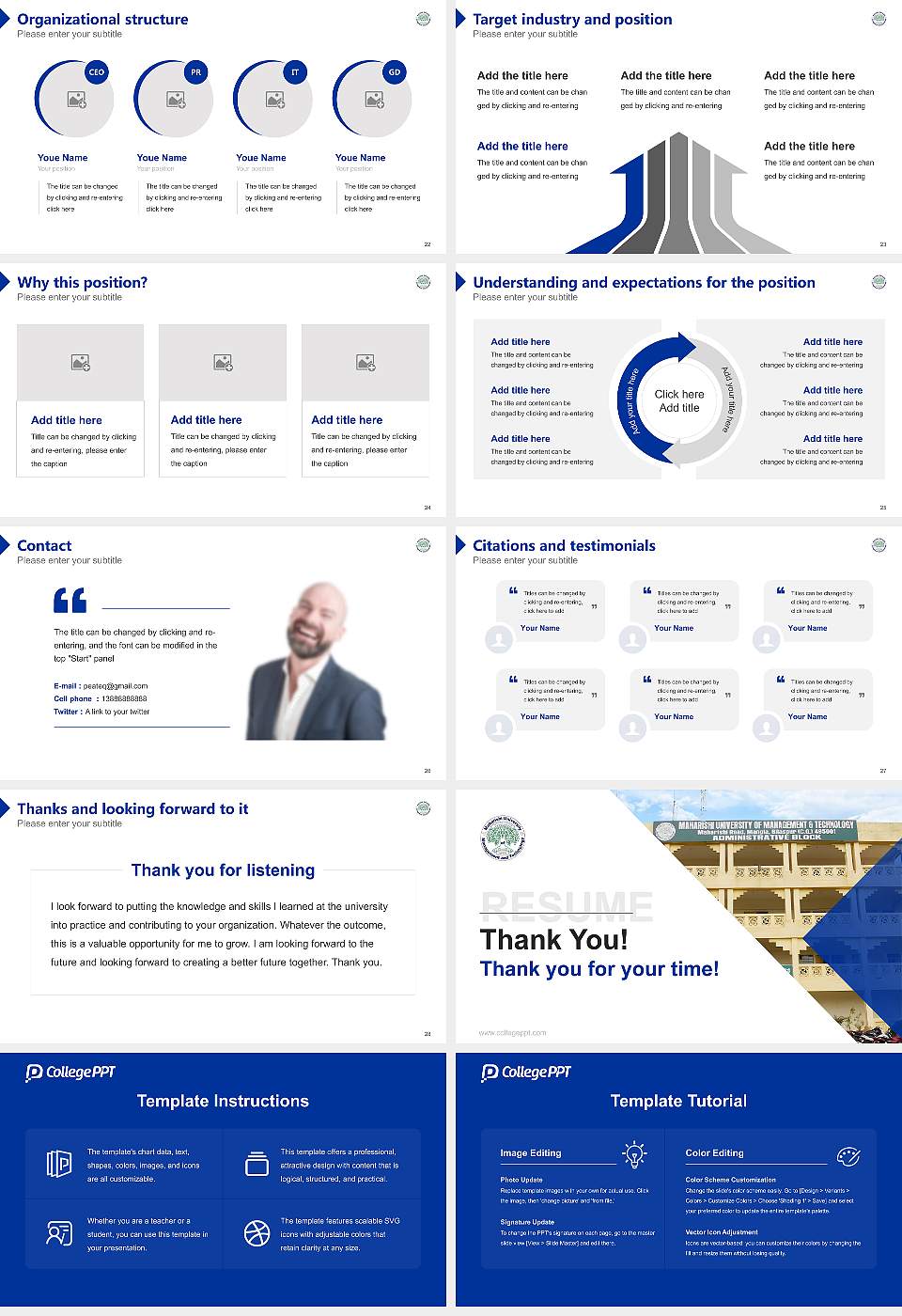 Maharishi University of Management and Technology Resume PPT Template16:9 ratio PPT effect preview image4