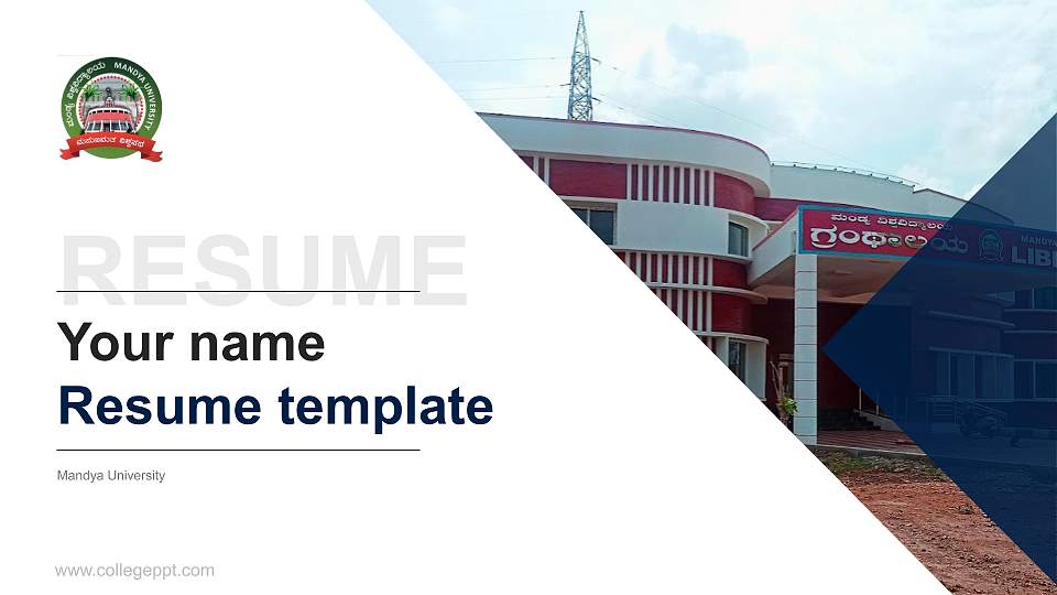 Mandya University Resume PPT Template16:9 ratio PPT effect preview image