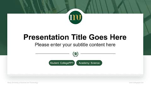 Mody University of Science and Technology National Scholarship Defense PPT Template