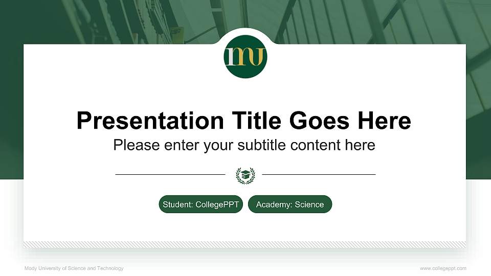 Mody University of Science and Technology National Scholarship Defense PPT Template16:9 ratio PPT effect preview image1