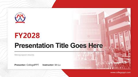 Maharaja Agrasen University Academic Presentation/Research Findings Report PPT Template