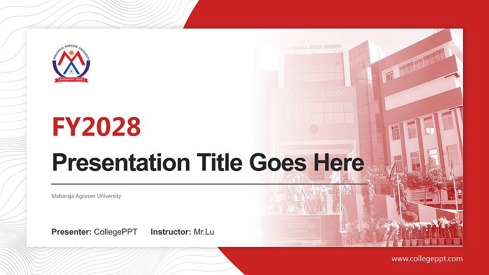 Maharaja Agrasen University Academic Presentation/Research Findings Report PPT Template16:9 ratio PPT effect preview image