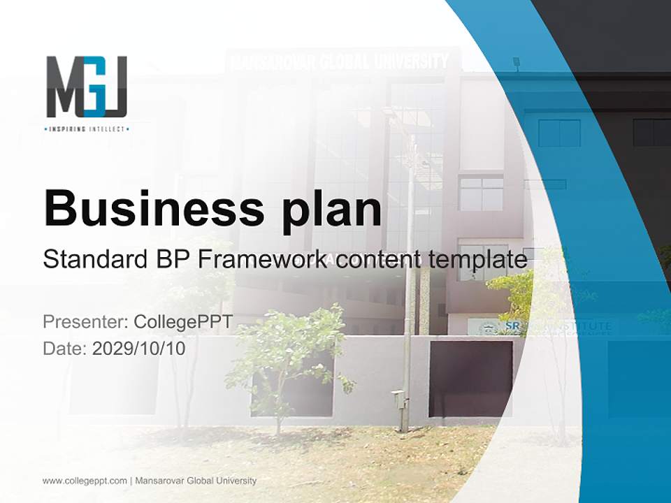 Mansarovar Global University Competition/Entrepreneurship Contest PPT Template4:3 ratio PPT effect preview image9