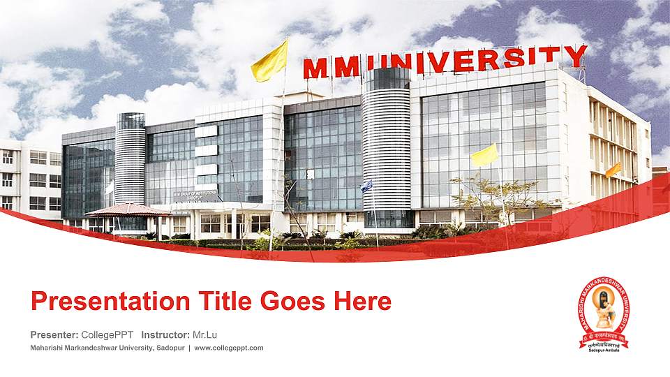 Maharishi Markandeshwar University, Sadopur Course/Courseware Creation PPT Template16:9 ratio PPT effect preview image