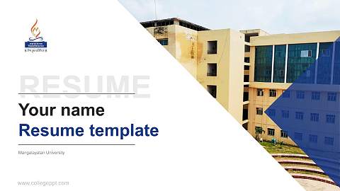 Mangalayatan University Resume PPT Template