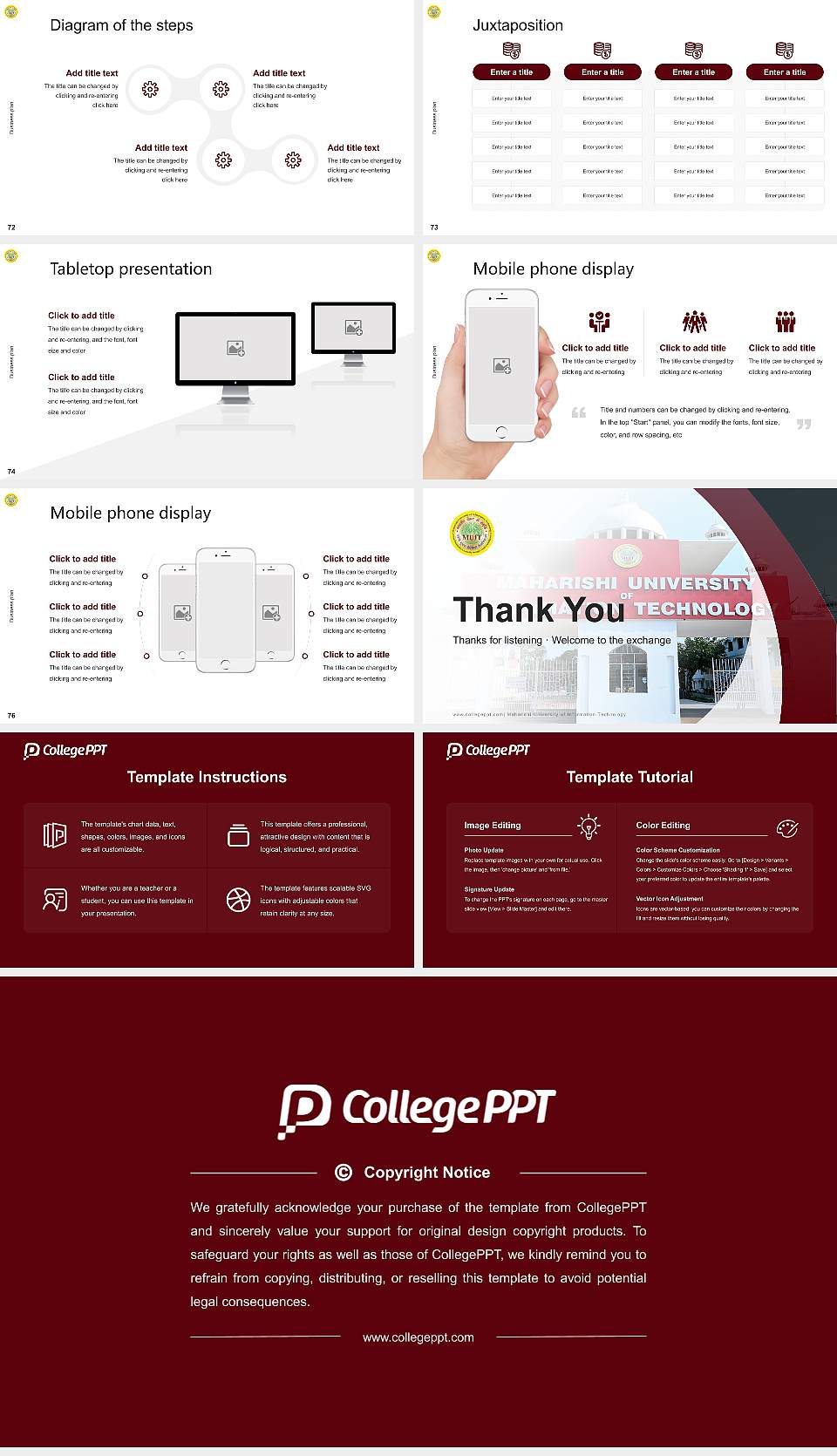 Maharishi University of Information Technology Competition/Entrepreneurship Contest PPT Template16:9 ratio PPT effect preview image9