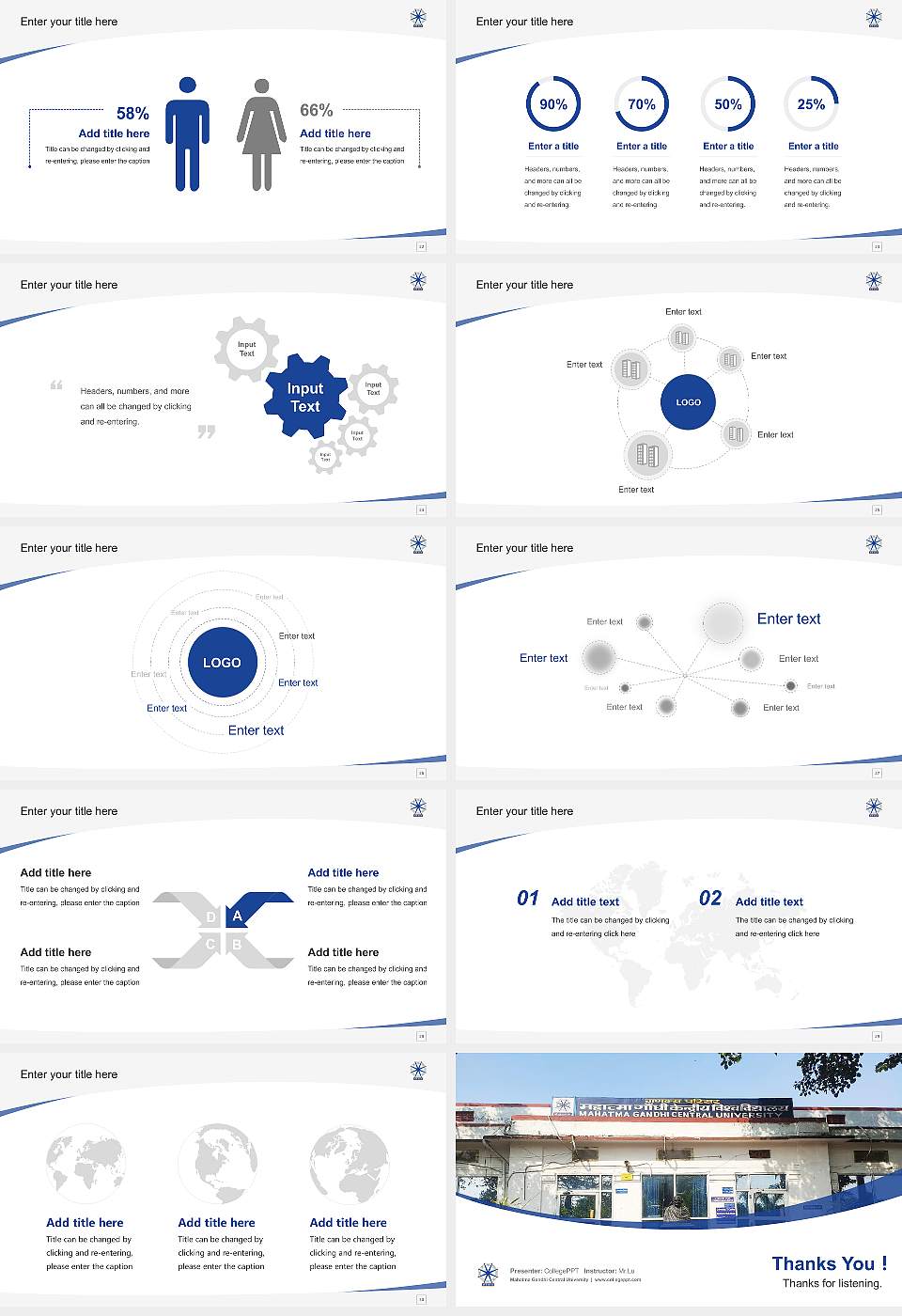 Mahatma Gandhi Central University Course/Courseware Creation PPT Template16:9 ratio PPT effect preview image4