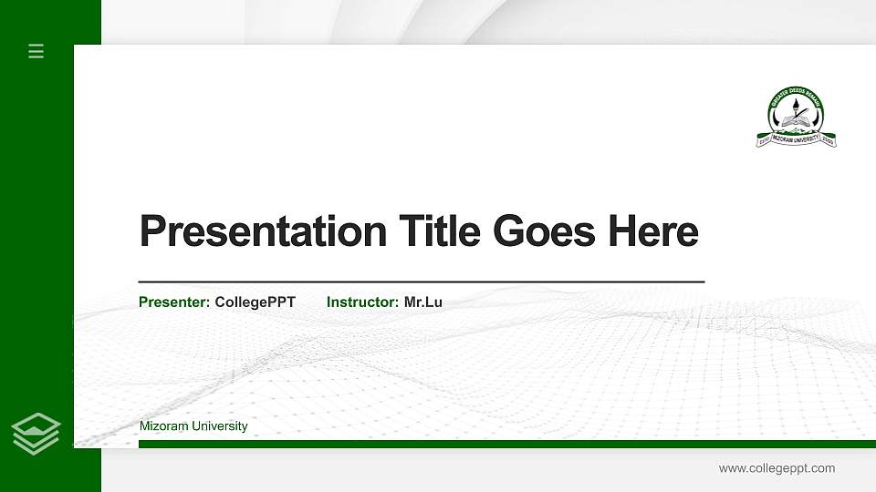 Mizoram University Thesis Proposal/Graduation Defense PPT Template16:9 ratio PPT effect preview image