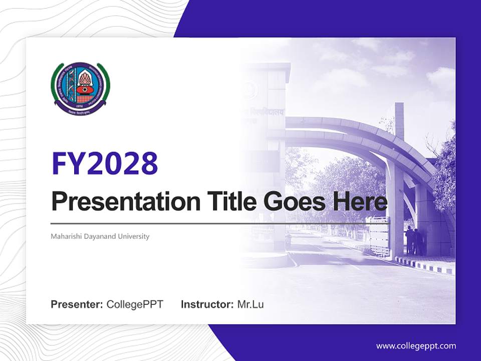 Maharishi Dayanand University Academic Presentation/Research Findings Report PPT Template4:3 ratio PPT effect preview image5