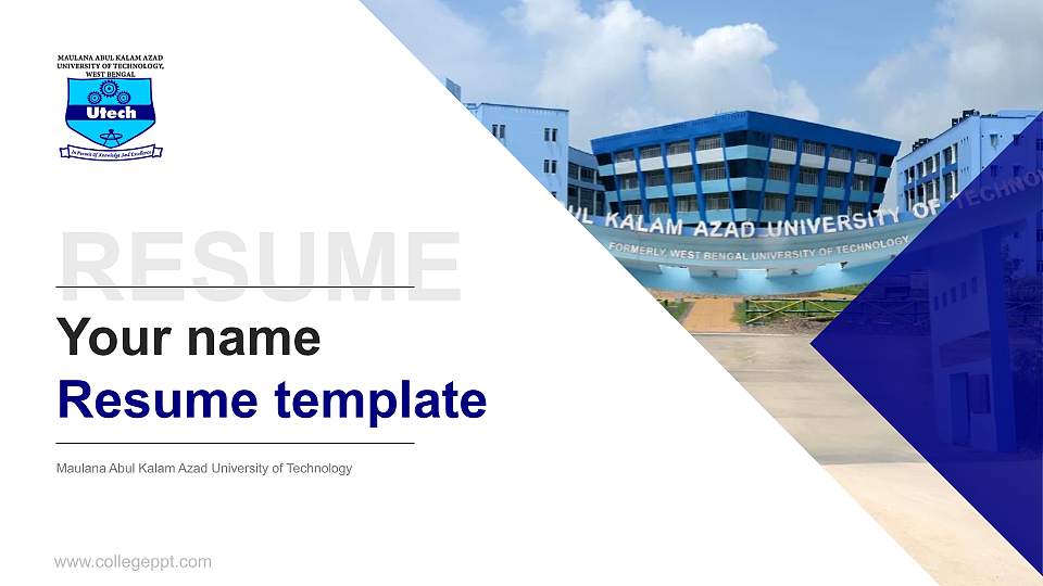 Maulana Abul Kalam Azad University of Technology Resume PPT Template16:9 ratio PPT effect preview image