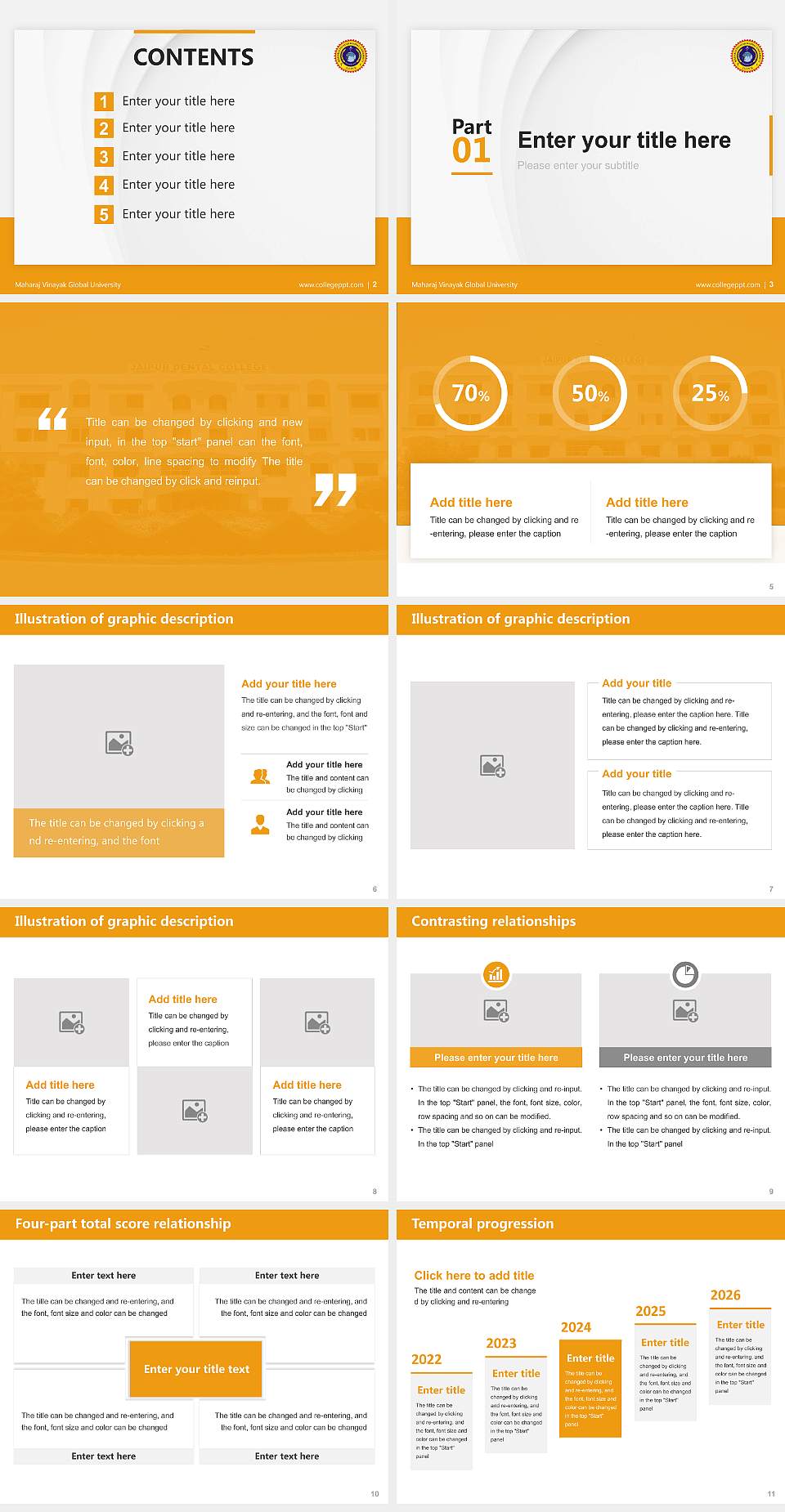 Maharaj Vinayak Global University Thesis Proposal/Graduation Defense PPT Template4:3 ratio PPT effect preview image2