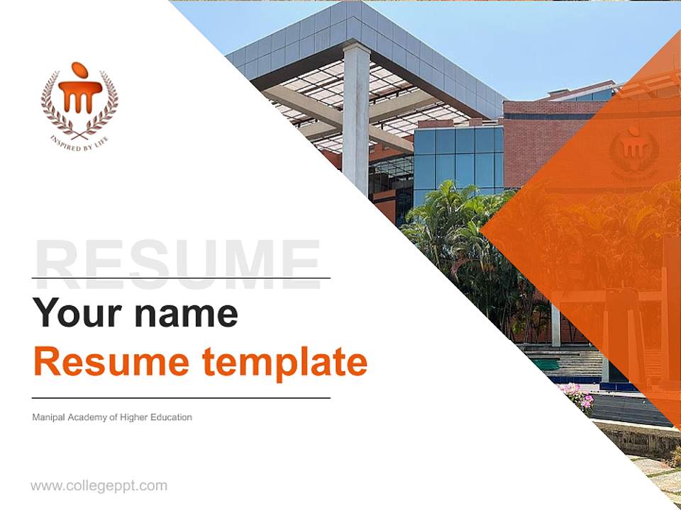Manipal Academy of Higher Education Resume PPT Template4:3 ratio PPT effect preview image5