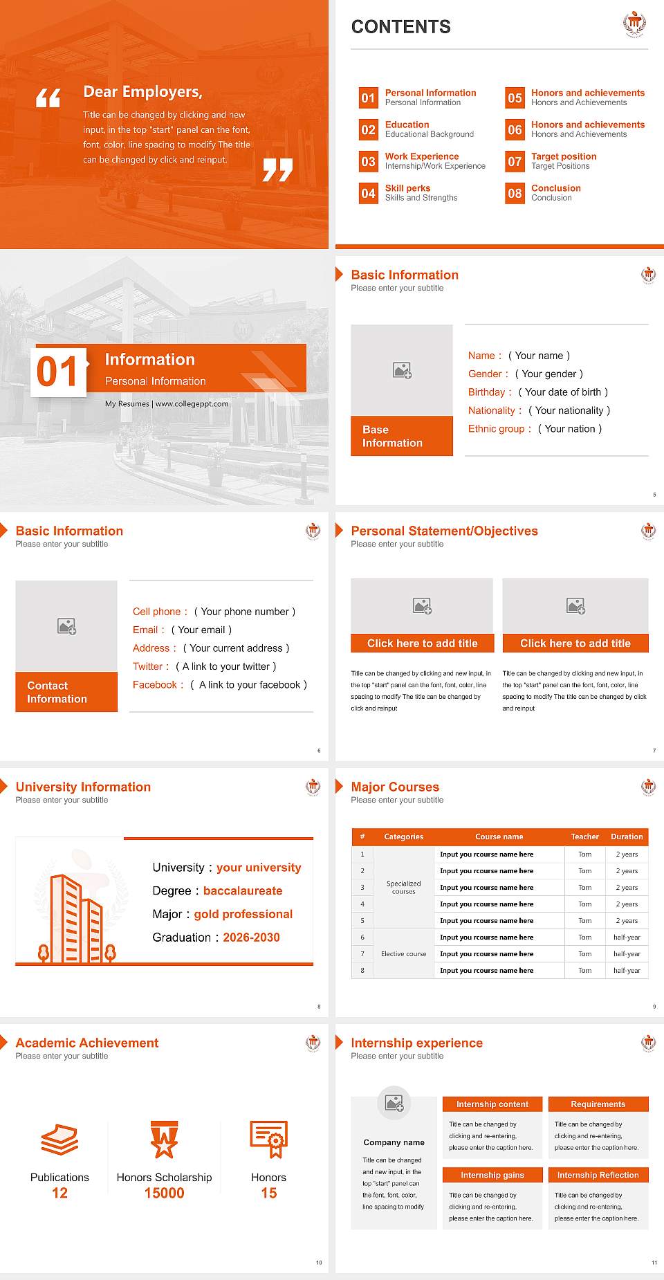 Manipal Academy of Higher Education Resume PPT Template4:3 ratio PPT effect preview image2