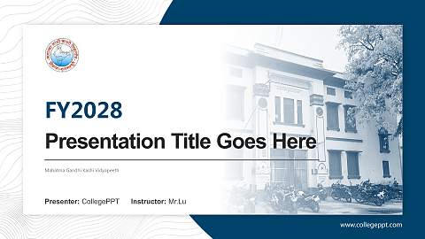 Mahatma Gandhi Kashi Vidyapeeth Academic Presentation/Research Findings Report PPT Template