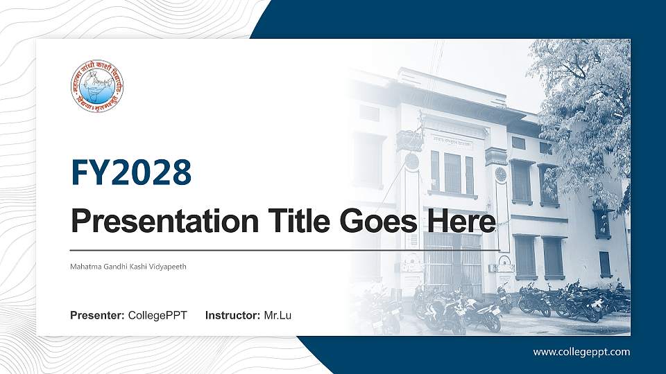 Mahatma Gandhi Kashi Vidyapeeth Academic Presentation/Research Findings Report PPT Template16:9 ratio PPT effect preview image