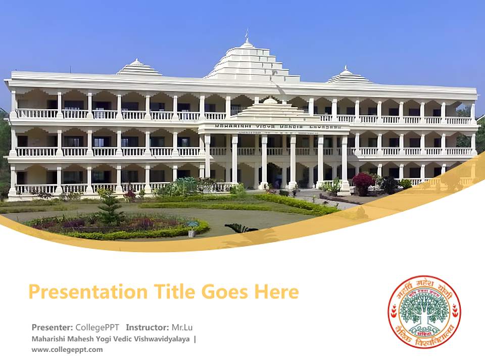 Maharishi Mahesh Yogi Vedic Vishwavidyalaya Course/Courseware Creation PPT Template4:3 ratio PPT effect preview image5