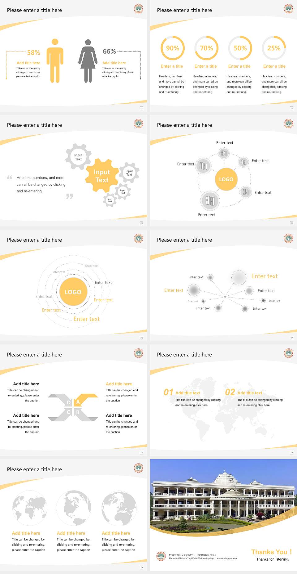 Maharishi Mahesh Yogi Vedic Vishwavidyalaya Course/Courseware Creation PPT Template4:3 ratio PPT effect preview image4