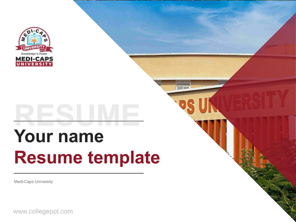Medi-Caps University Resume PPT Template4:3 ratio PPT effect preview image5