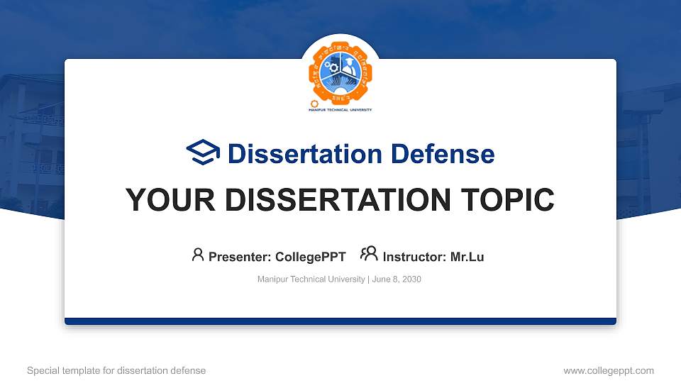 Manipur Technical University Graduation Thesis Defense PPT Template16:9 ratio PPT effect preview image