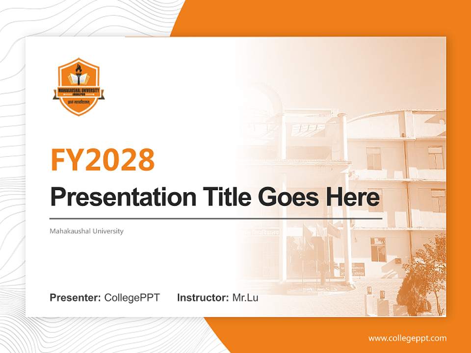 Mahakaushal University Academic Presentation/Research Findings Report PPT Template4:3 ratio PPT effect preview image5