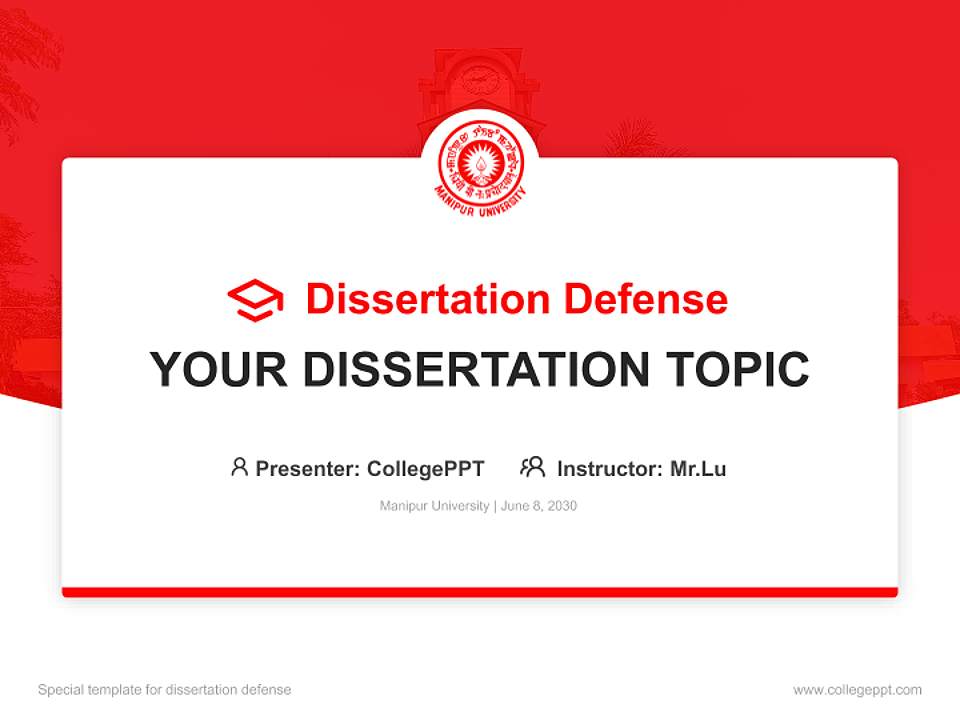 Manipur University Graduation Thesis Defense PPT Template4:3 ratio PPT effect preview image7